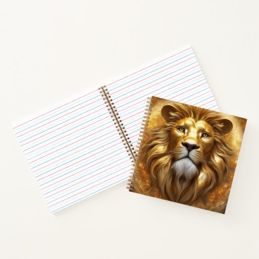 Verbluffende Gold Lion Head Notitieboek (Binnen)