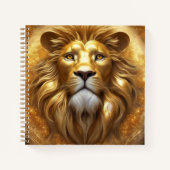 Verbluffende Gold Lion Head Notitieboek (Voorkant)