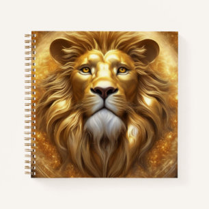 Verbluffende Gold Lion Head Notitieboek