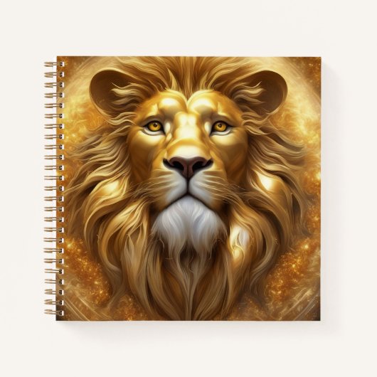 Verbluffende Gold Lion Head Notitieboek (Voorkant)