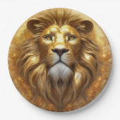 Verbluffende Gold Lion Head Papieren Bordje (Voorkant)