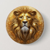 Verbluffende Gold Lion Head Ronde Button 7,6 Cm (Voorkant)