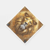 Verbluffende Gold Lion Head Servet (Hoek)