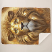 Verbluffende Gold Lion Head Sherpa Deken (Voorkant (horizontaal))