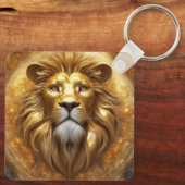 Verbluffende Gold Lion Head Sleutelhanger (Achterkant)