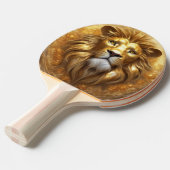 Verbluffende Gold Lion Head Tafeltennisbatje (Voorkant Gekanteld)