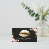 Verbluffende Gold Lips maken artistieke Floral Visitekaartje (Staand voorkant)