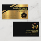 Verbluffende Gold Logistics Route Trucking Driver Visitekaartje (Voorkant / Achterkant)