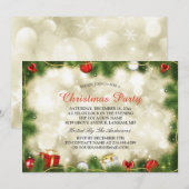 Verbluffende Gold Red Baubles licht kerstfeest Kaart (Voorkant / Achterkant)