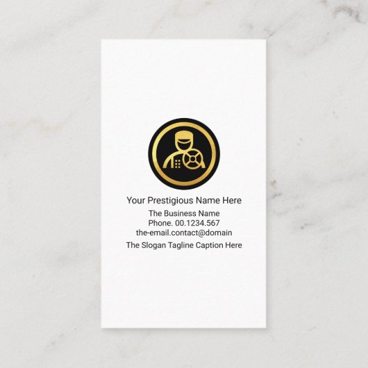 Verbluffende Gold Stripes Lijst Chauffeur Visitekaartje (Achterkant)