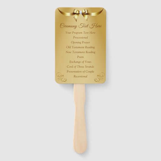 Verbluffende Gold Wedding Jubileum Program Fans Handwaaier (Achterkant)