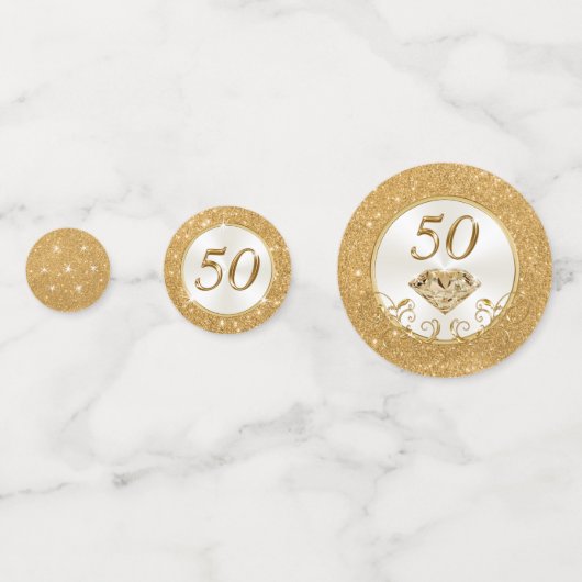 Verbluffende Golden 50e Jubileum Confetti, tafel Confetti (Voorkanten)