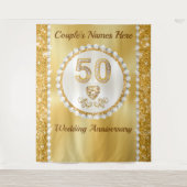 Verbluffende Golden, 50ste Jubileum achtergrond, Wandkleed (Voorkant)