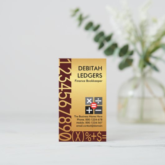 Verbluffende gouden cijfers boekhouding visitekaartje (Staand voorkant)