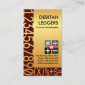 Verbluffende gouden cijfers boekhouding visitekaartje (Voorkant)