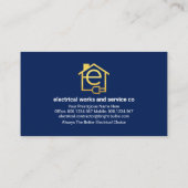 Verbluffende gouden elektrische pictogrammen visitekaartje (Achterkant)