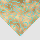 Verbluffende gouden girafdruk op blauwe achtergron tissuepapier (Detail)