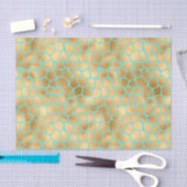 Verbluffende gouden girafdruk op blauwe achtergron tissuepapier (Craft)