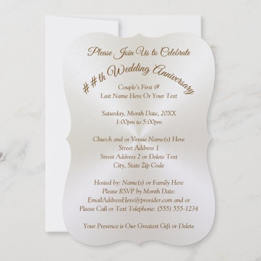 Verbluffende gouden huwelijksjubileum uitnodiginge kaart (Achterkant)