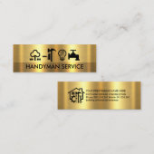 Verbluffende gouden lagen Handyman Tools Mini Visitekaartje (Voorkant / Achterkant)