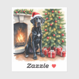 Verbluffende Great Dane kerst sticker