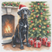Verbluffende Great Dane kerst sticker (Voorkant)