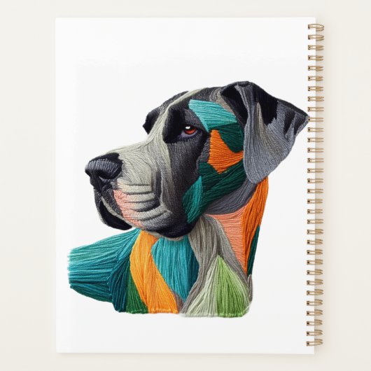 Verbluffende Great dane Planner (Achterkant)