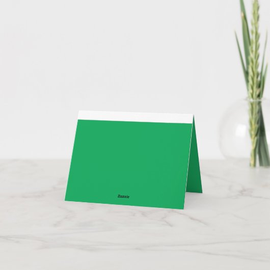 Verbluffende groene achtergrond met wit randontwer bedankkaart (Achterkant)