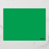 Verbluffende groene achtergrond met wit randontwer folie feestdagen briefkaart (Achterkant)