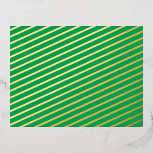 Verbluffende groene achtergrond met wit randontwer folie feestdagen briefkaart (Voorkant)