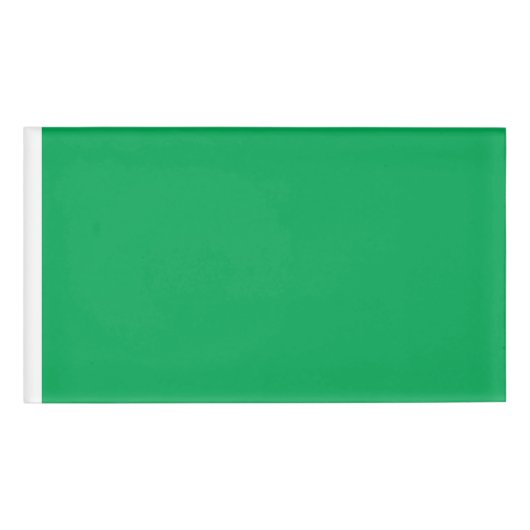 Verbluffende groene achtergrond met wit randontwer naambadge (Voorkant)