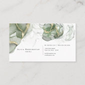 Verbluffende groene goudkleurige alcoholinkt visitekaartje (Achterkant)