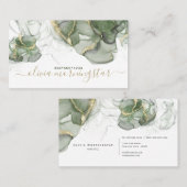 Verbluffende groene goudkleurige alcoholinkt visitekaartje (Voorkant / Achterkant)