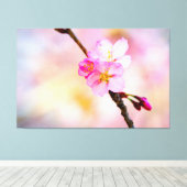 Verbluffende groep Sakura-bloemen in het voorjaar Canvas Afdruk (Insitu (Houten vloer))