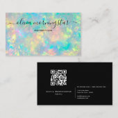 Verbluffende handtekening Opal QR Code Visitekaartje (Voorkant / Achterkant)