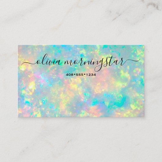 Verbluffende handtekening Opal QR Code Visitekaartje (Voorkant)