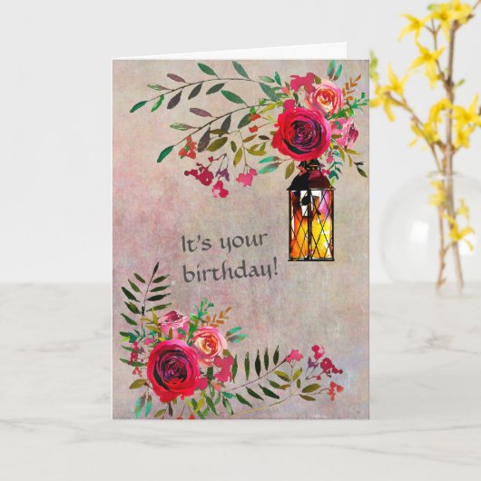 Verbluffende Happy Birthday Flowers personaliseren Kaart (Gele Bloem)