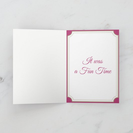 VERBLUFFENDE HETE ROZE PAUW DANK U BEDANKKAART (Binnen)