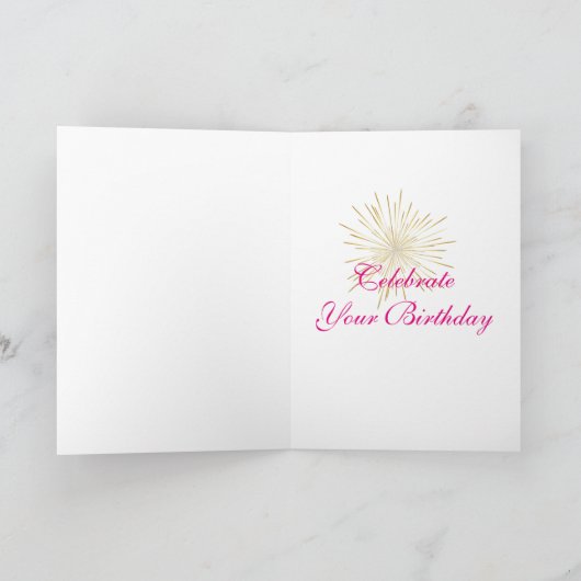 Verbluffende Hot Pink Masquerade Happy Birthday Kaart (Binnen)