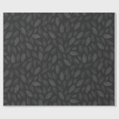 Verbluffende houtskool & zwart bladpatroon cadeaupapier (Vlak)