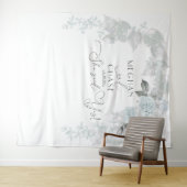 Verbluffende ijsblauwe en witte rozenboog wandkleed (In Situ (horizontaal))