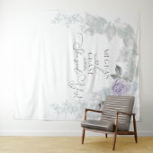 Verbluffende ijsblauwe seringen en witte rozenboog wandkleed (In Situ (horizontaal))