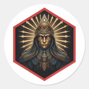 Verbluffende Illuminati Fantasy Portret Ronde Sticker