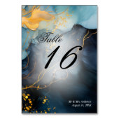 Verbluffende Indigo Blue en Gold Abstract Kaart (Voorkant)