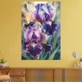 *~* Verbluffende Iris Bloem Artsy Iris Schilderen  Canvas Afdruk (Insitu (Woonkamer))