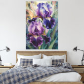 *~* Verbluffende Iris Bloem Artsy Iris Schilderen  Canvas Afdruk (Insitu (Slaapkamer))