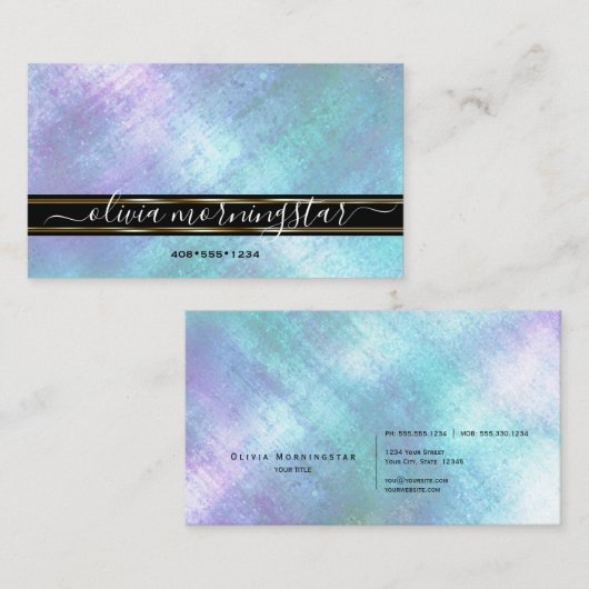 Verbluffende iriserende shimmer visitekaartje (Voorkant / Achterkant)