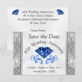 Verbluffende jubileumkaarten om de datum te reserv kaart