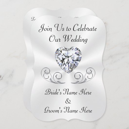 Verbluffende Kaarten voor het uitnodigen van diama (Voorkant / Achterkant)