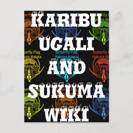 Verbluffende Keniaanse vlinder vlag typografie Ele Briefkaart (Voorkant)